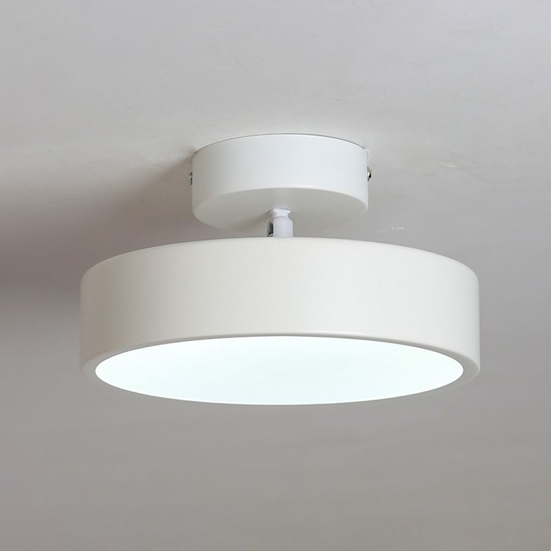 Contemporary Ceiling Light Fixture Drum Metal Semi Flush Mount for Corridor