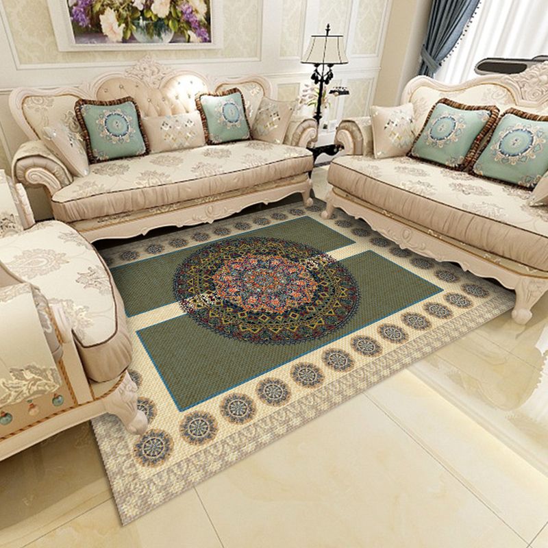 Multicolor Shabby Chic Teppich Polyster Floral bedrucktes Gebiet Teppich nicht rutschfest