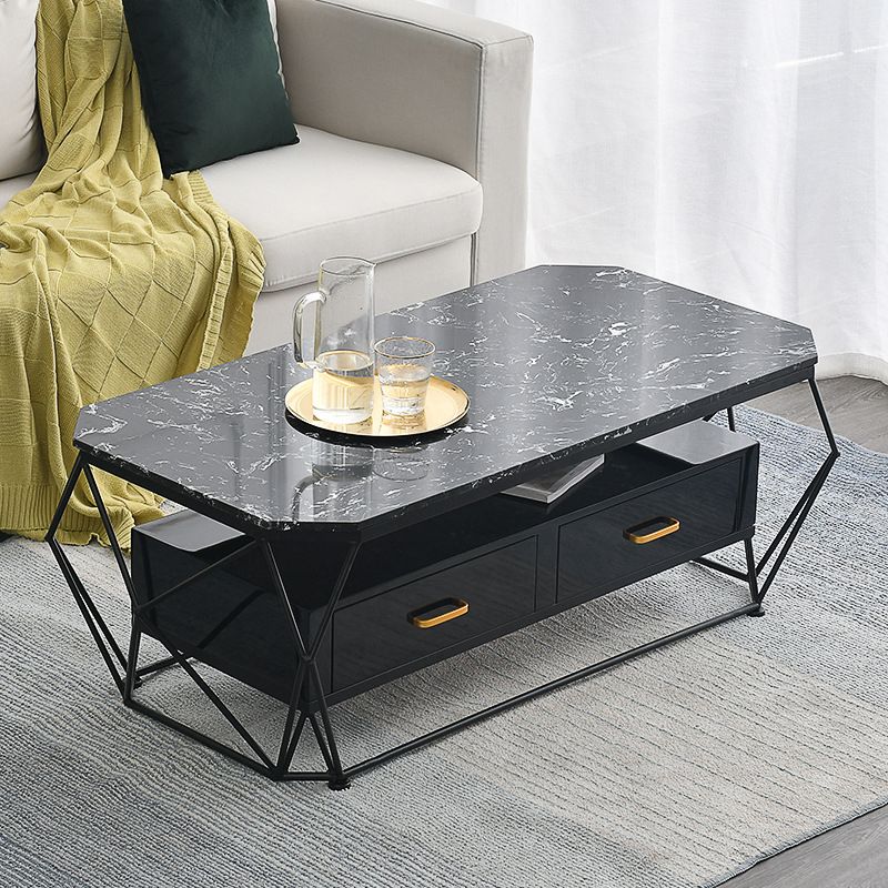 Frame Base Rectangular Glam Style Slate Table Plate Metal Iron Bottom Frame Coffee Table