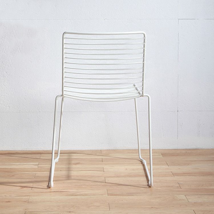 Metal Modern Style Side Chair Ladder Back Chair for Patio Use