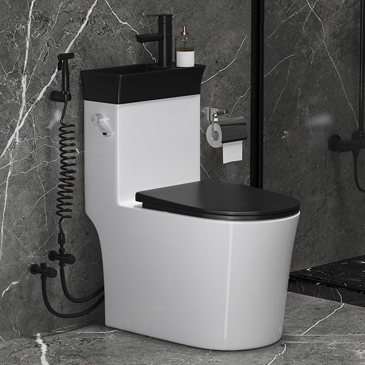 Modern Flush Toilet Left Side One-Piece Toilet with Slow Close Seat