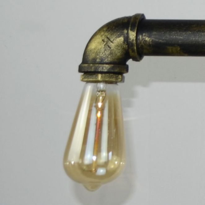 5 Lights Metal Water Tubular Island Pendant Lighting Retro Industrial Exposed Bulb Island Lamp