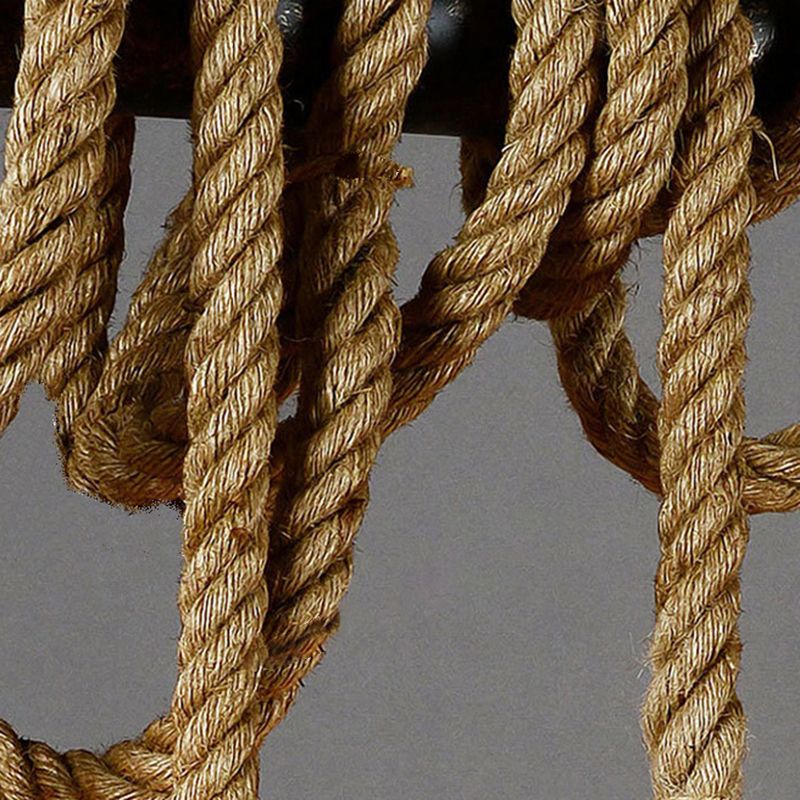 Industrial Hanging Light Exposed Bulb Island Lamp with Rope for Restaurant