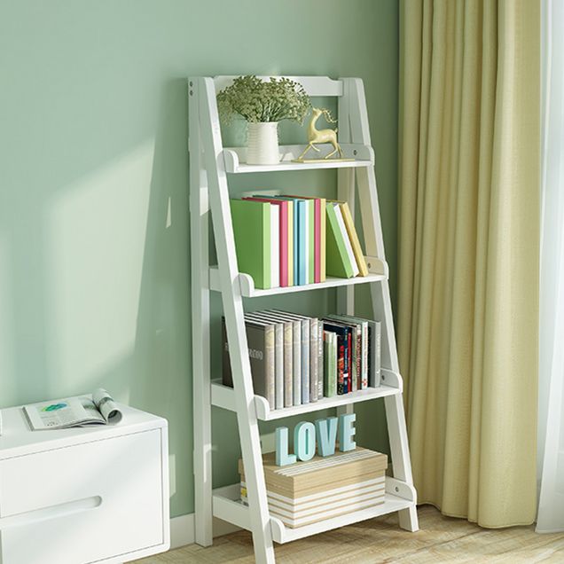 Ladder Bookshelf Modern Wooden Bookcase for Living Room 55.1"H
