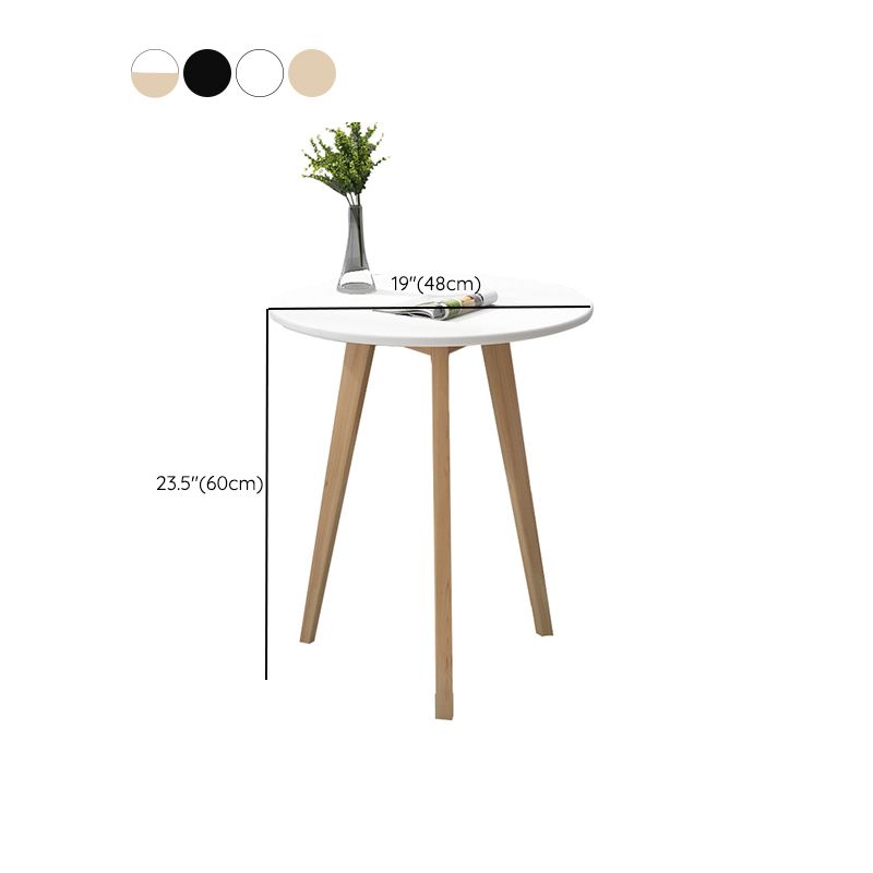 Contemporary Style Wooden Round Top Side Table 3 Legs End Table