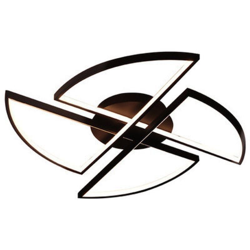 Zwart Pinwheel-vormig inbouwplafondarmatuur Minimalistisch LED-acryl inbouwlicht voor de woonkamer