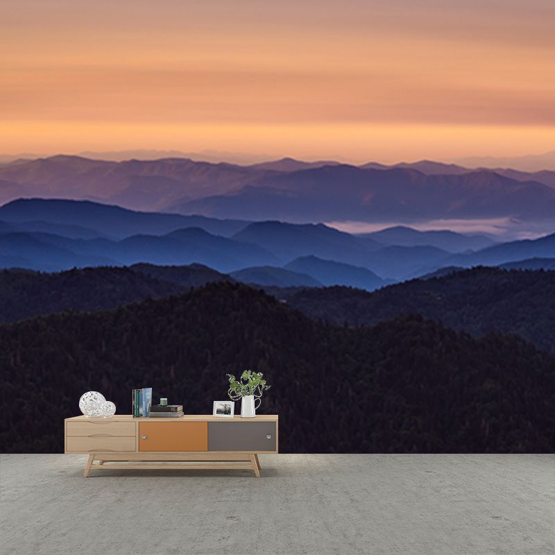 Mountain Range Stain Resistant Mural Washable Wallpaper Sitting Room Wall Mural