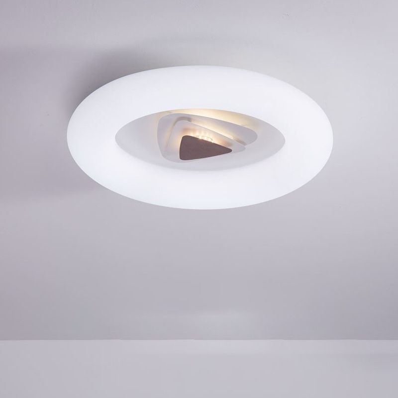 Oval/Triangle/Round Ceiling Flush Mount Contemporary Acrylic White LED Flush Mount Recessed Lighting for Living Room