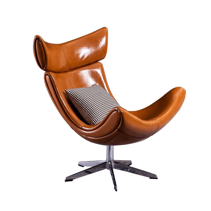 Swivel Armless Chair Faux Leather Chair with 4-Star Leg, 30.70" Wide