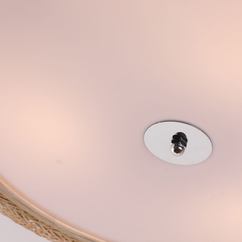 Modern LED Flush Mount Light Simple Ceiling Lamp with Bamboo Shade for Living Room