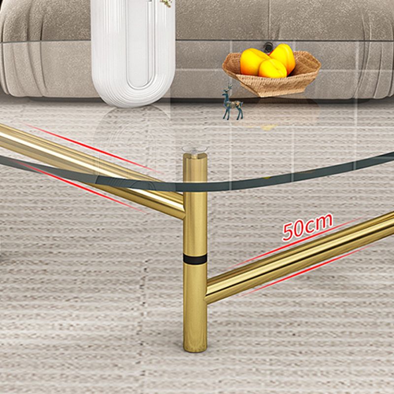 Modern Tempered Glass Top Coffee Table Triangle Coffee Table