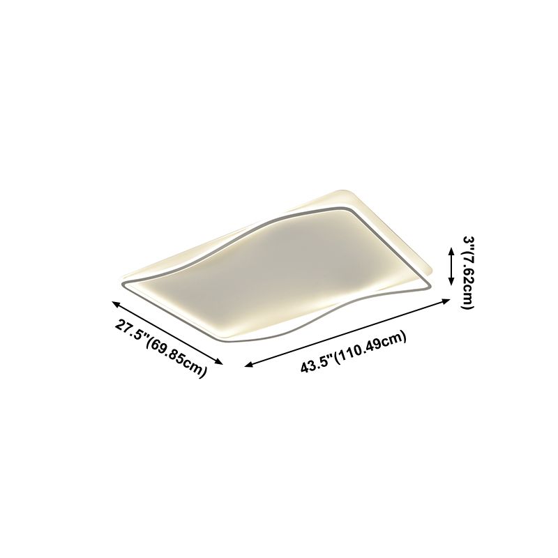 Modern Geometry Flush Ceiling Light 2-Head Bedroom LED Flush Mount Lamp with Acrylic Shade