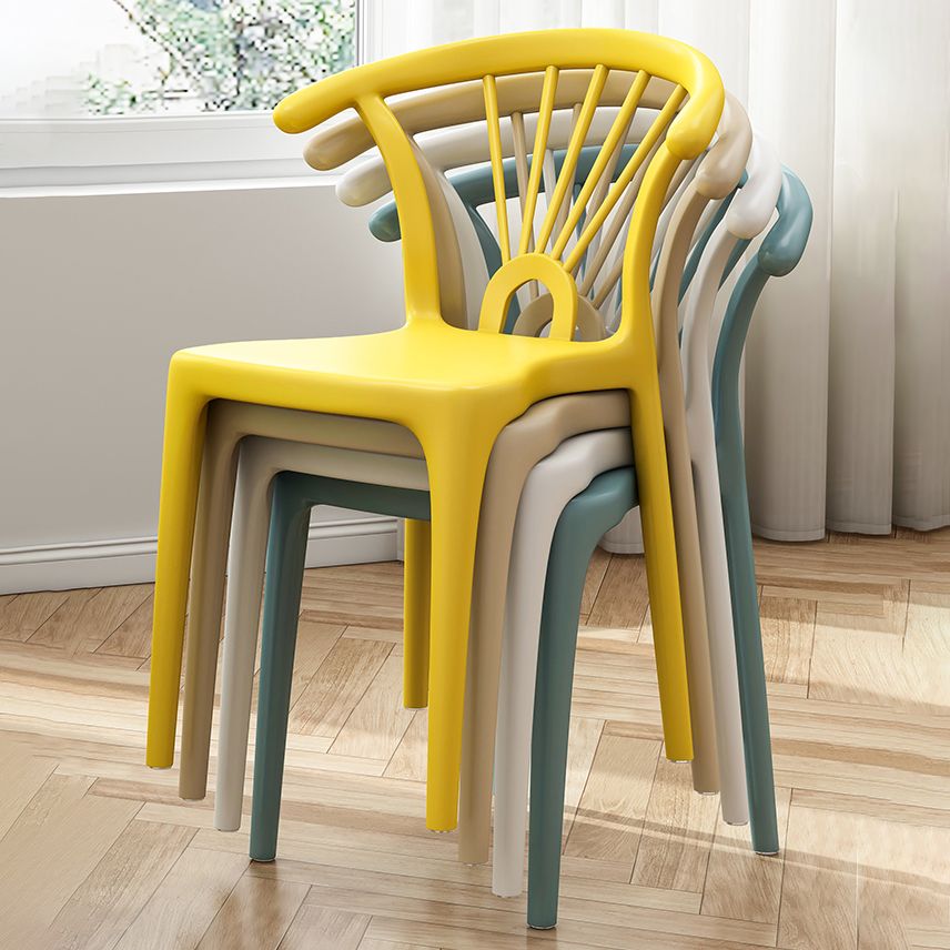 Silla plástica moderna para interiores y exteriores, silla individual sin brazos Wishbone para Patio