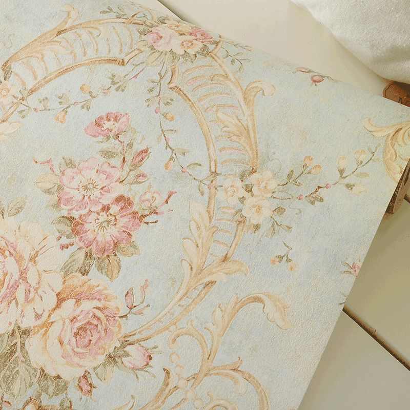 Green Farmhouse Wallpaper 57.1-sq ft Peony Blossom Wall Covering for Bedroom Decor