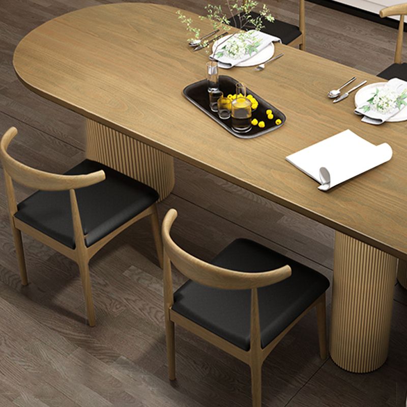 Modern Irregular Shape Dining Table Solid Wood Table with 3 Legs for Restaurant