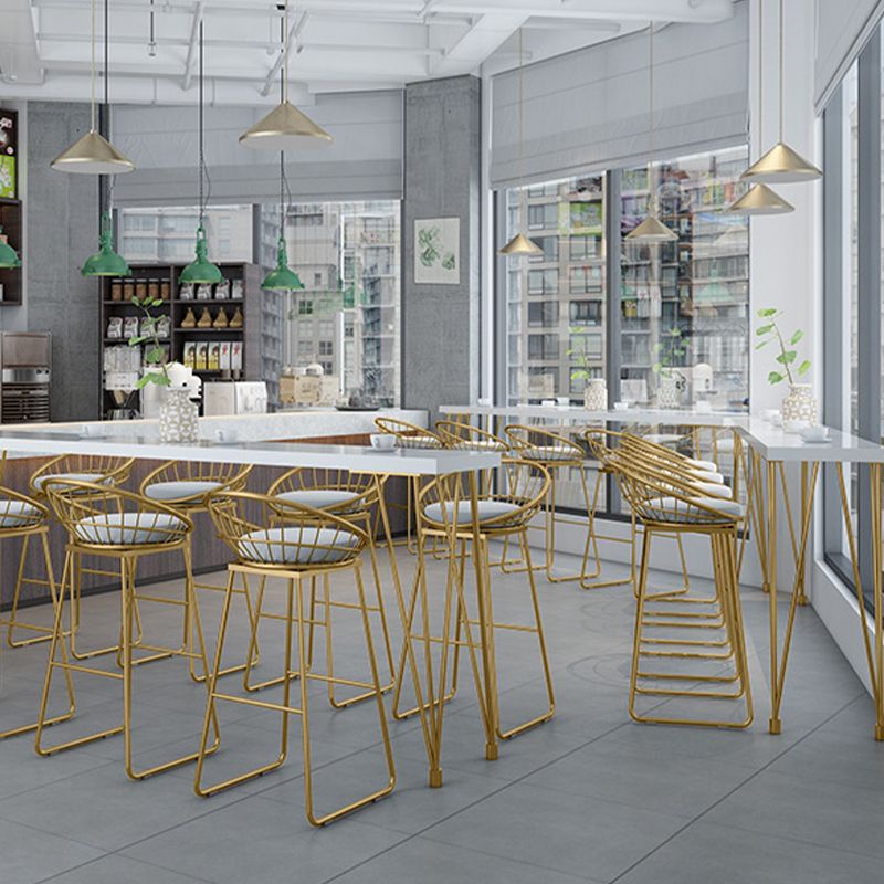 Glam Bar-height Table Solid Wood Top Bar Table for Patio Use