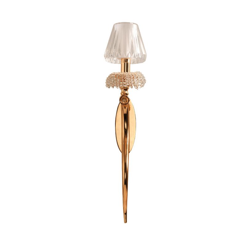 Acrilico conico a parete Light Sconce Contemporary Style 1 Bulb Finitura in ottone Montaggio parete Light con accento di cristallo chiaro