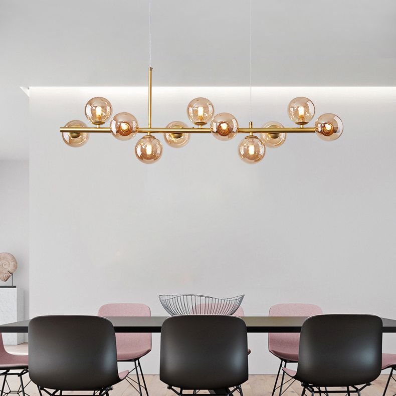 Spherical Glass Island Chandelier Light Nordic Style Chandelier Lighting Fixture