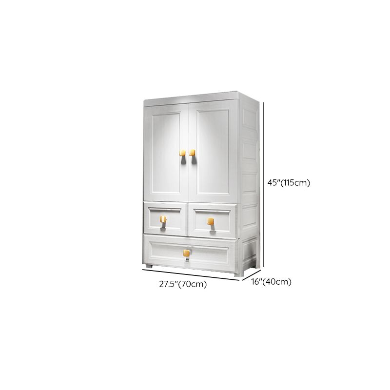 Contemporary Style Wardrobe Armoire Plastic Wardrobe Closet with Drawer and Door