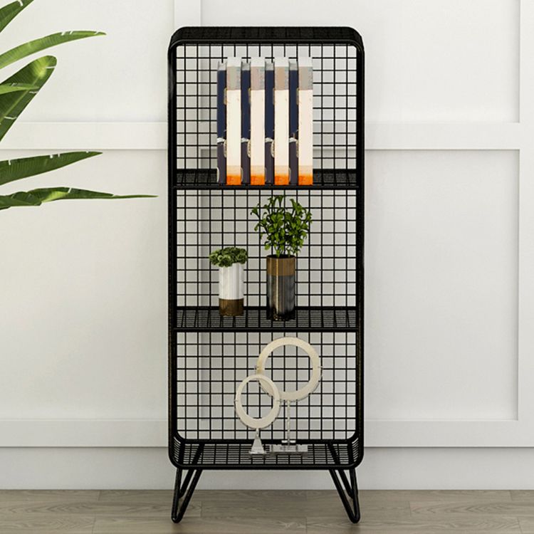 Glam Closed Back Bookcase Metal Standard Bookshelf with Shelves