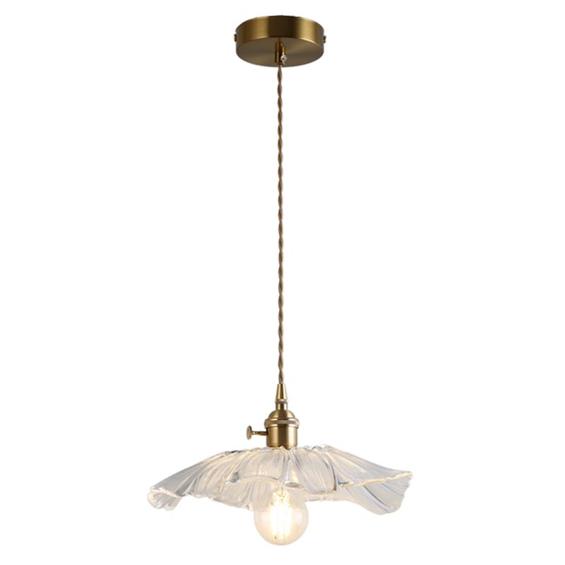 Flower Shape Shade Ceiling Pendant Lamp Vintage Industrial Clear Glass Hanging Light