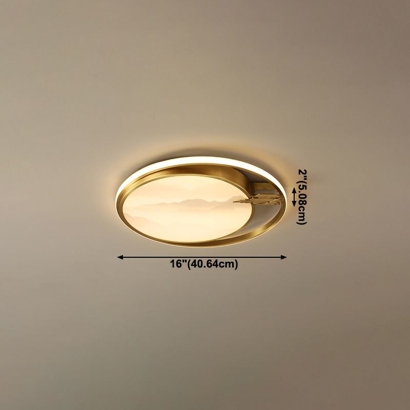 Plafonniers en forme de géométrie Plafonniers modernes à 2 lumières en métal doré