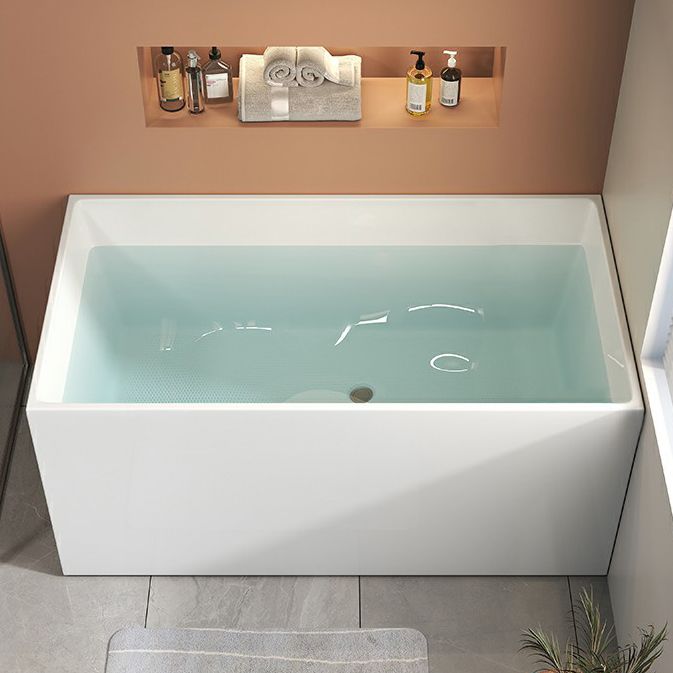 Rectangular Soaking Acrylic Bathtub Antique Finish Back to Wall Bath