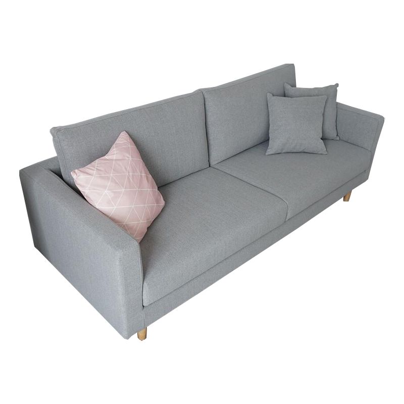 Living Room Contemporary Cushions Square Arm Linen Chesterfield Sofa