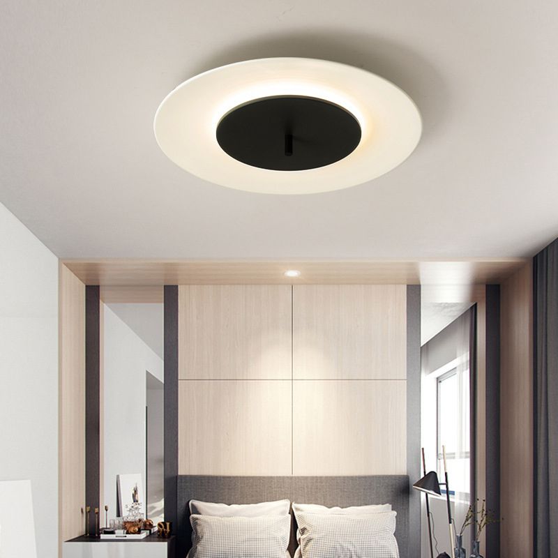 Acrylic Circular LED Flush Mount in Modern Style Iron Macaron Ceiling Fixture for Interior Spaces