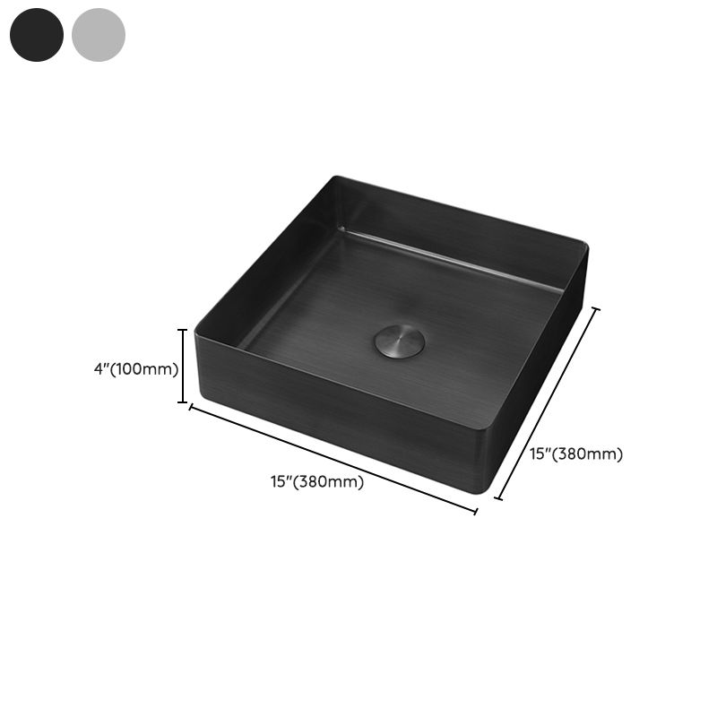 Contemporary Trough Bathroom Sink Solid Color Metal Trough Sink