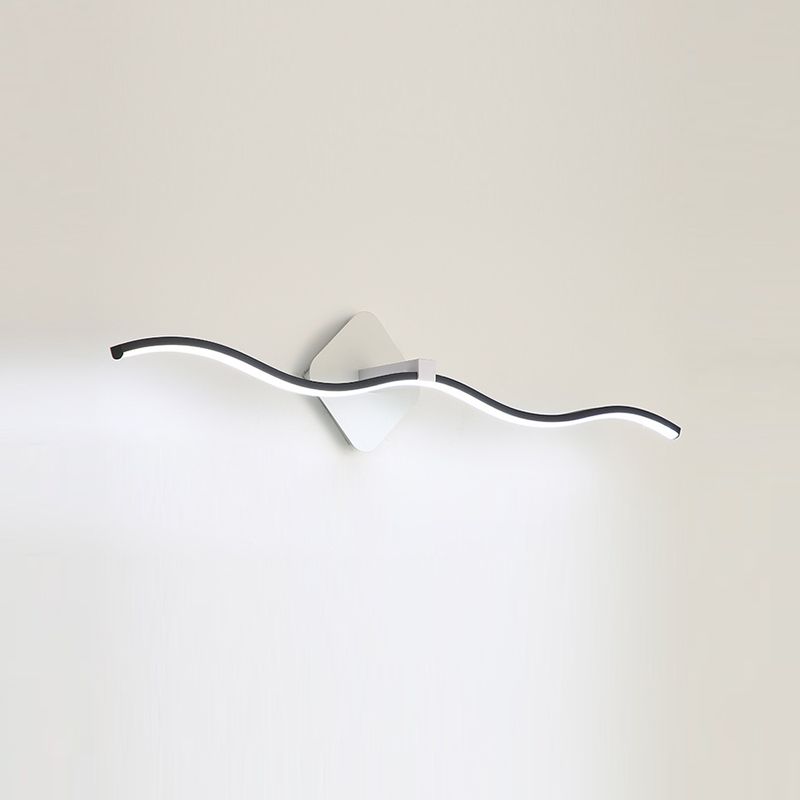Lámpara de pared de baño de ola LED de metal LED de pared simple montada en la pared
