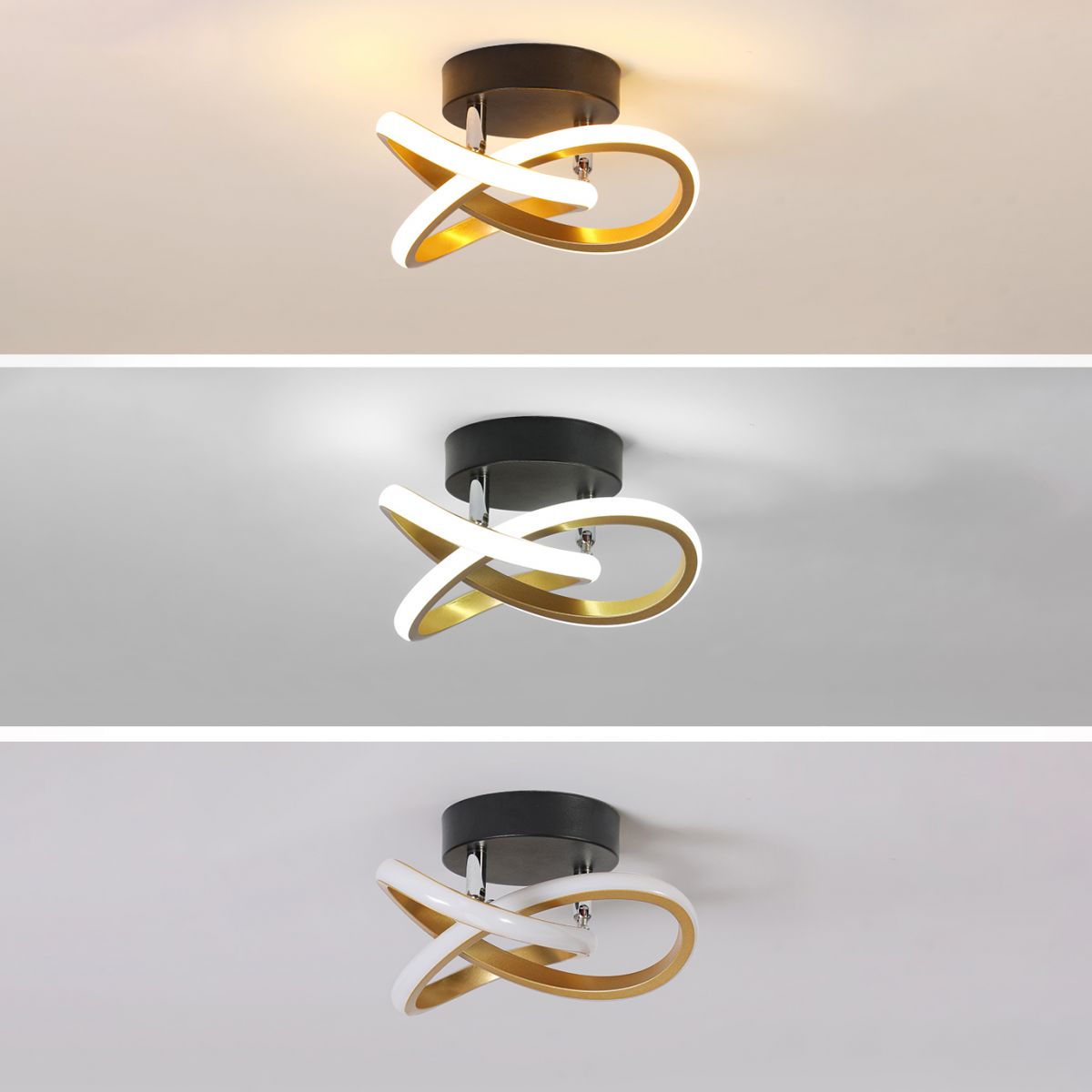 Lámpara de techo LED minimalista Lámpara de montaje en techo en espiral