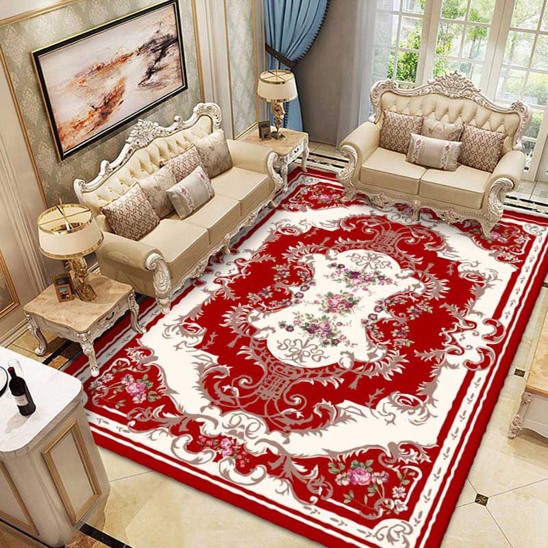 Europese stijl Blue Area Rug Polyester Area Tapijt Stain Resistent Easy Care Tapijt voor thuisdecoratie