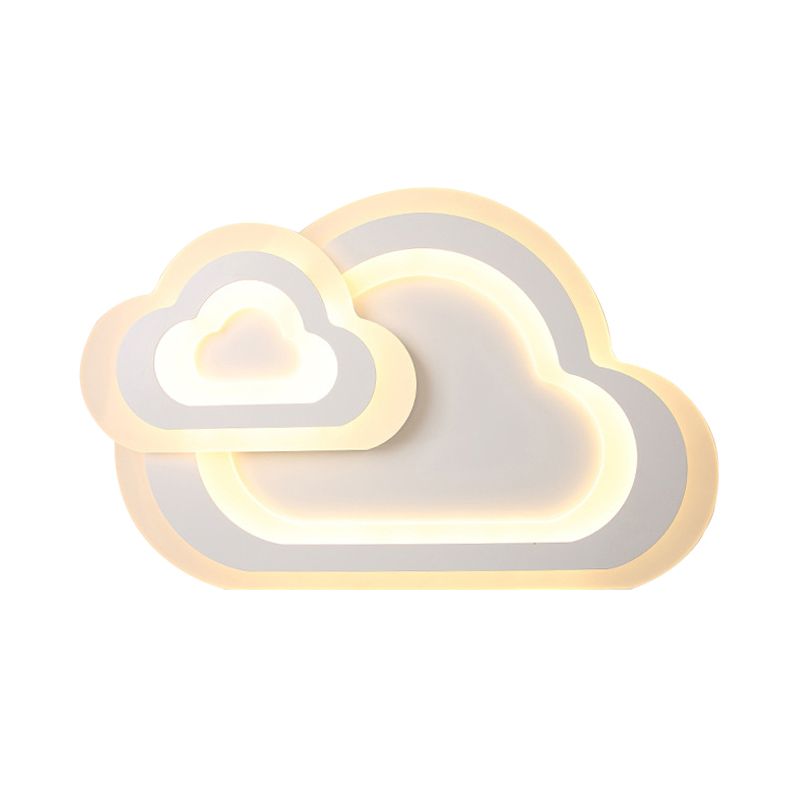 Plafonnier contemporain à panneau mince en acrylique blanc LED, luminaire de plafond pour chambre de bébé