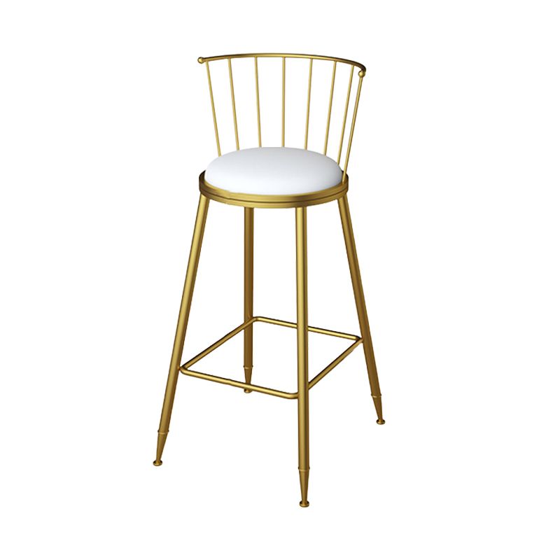 Glam Metal Barstool Plastic Counter Stool in Matte Finish for Indoor