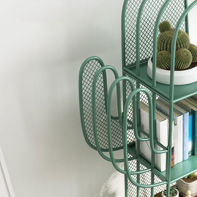 59"H Contemporary Style Bookcase Closed Back Metal Bookshelf for Home Office