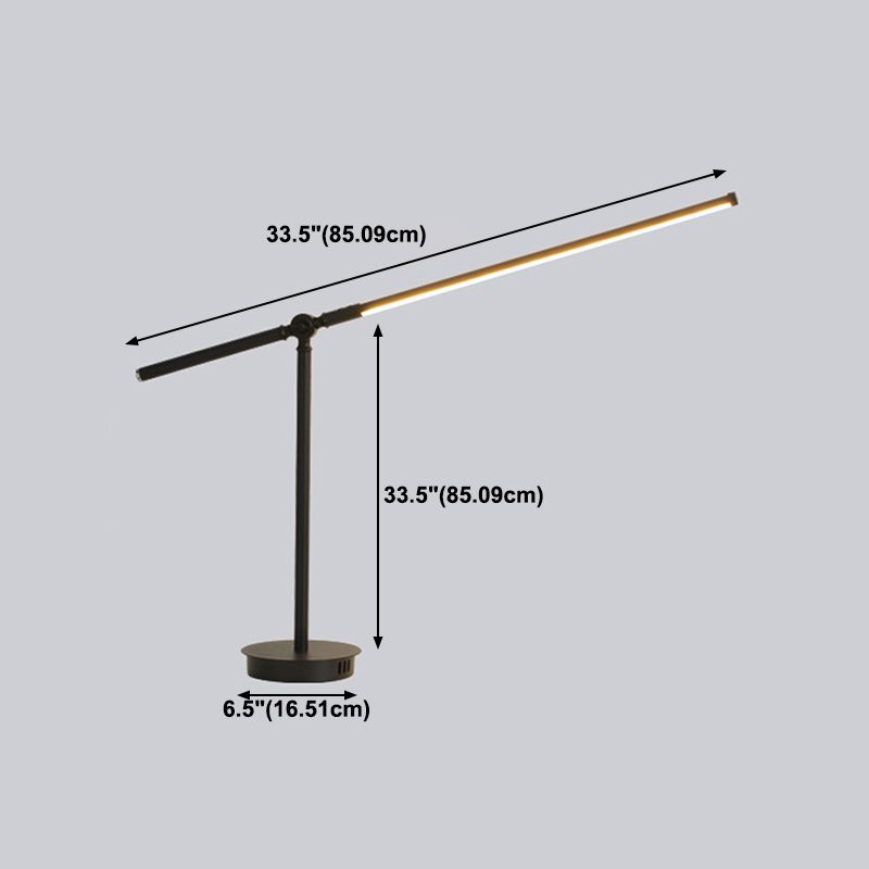 Modern Style Linear Night Table Lamp Metal 1 Light Table Light