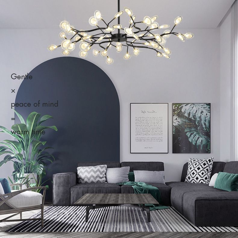Multi-Light Firefly Decke Anhänger modernistischer Metallkronleuchter für Wohnzimmer