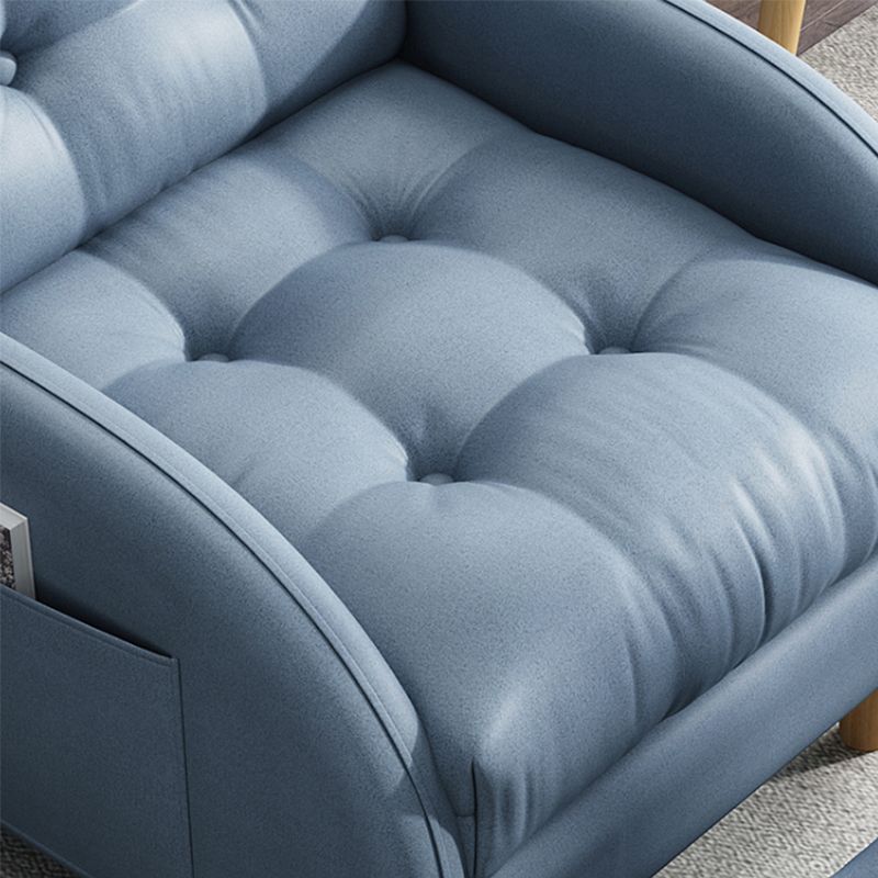 Contemporary Faux Leather Arms Included with Ottoman Lounge Accent Chair