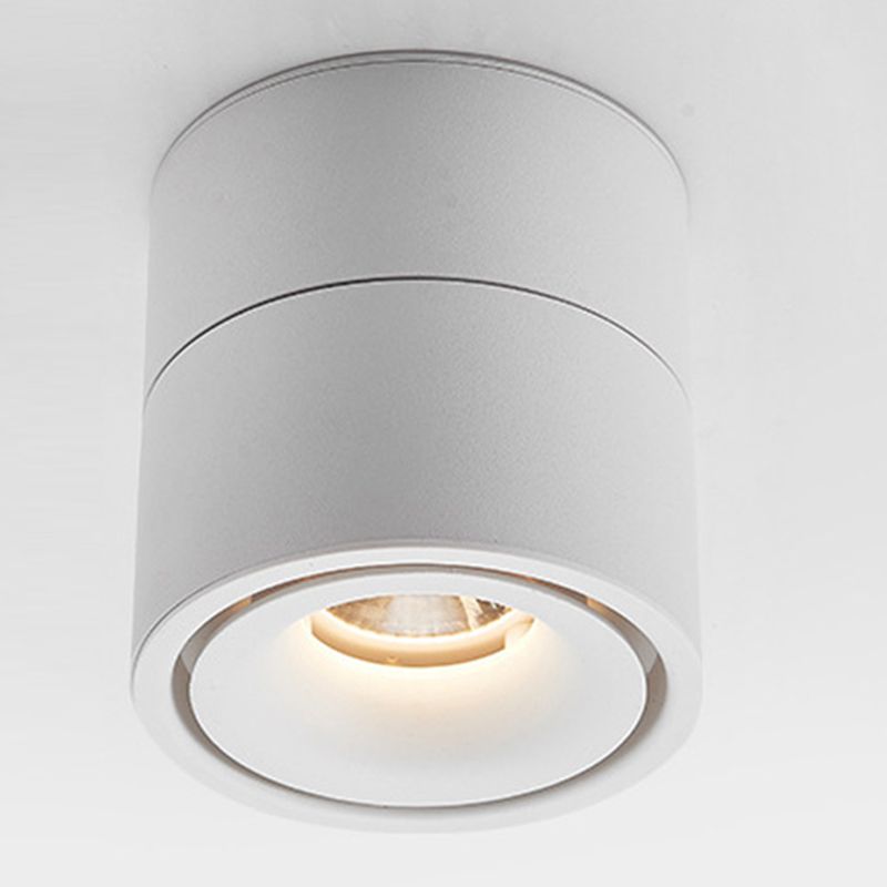Cylinder Shape Ceiling Lamp Modern Aluminium 1 Light Flush Mount for Clothing Store Mall
