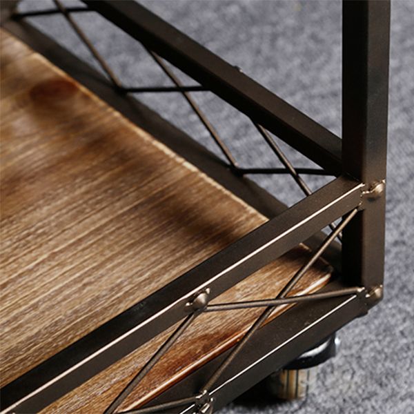 Rolling Industrial Kitchen Trolley Wooden Kitchen Trolley for Dining Room