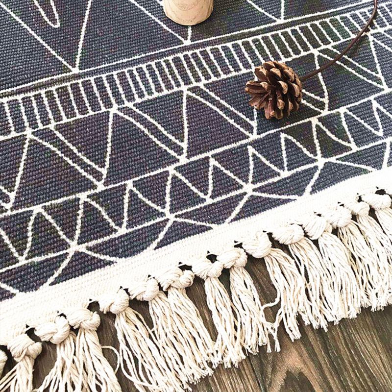 Nostalgie Ameicana Muster Teppich Bohemian Teppich Fransen Teppich für Wohnkultur