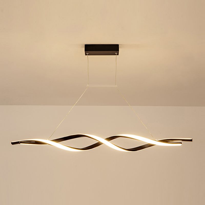 Modern Linear Chandelier Lights LED Island Pendant Lighting for Living Room Dining Room