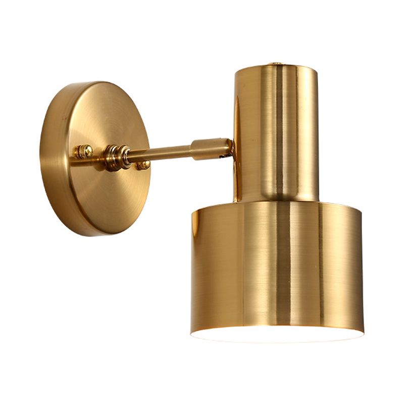 Einstellbar 1 Kopf Mini Wandleuchte einfache goldene Eisen -Rundwand -Rampenlicht, 5 "/5,5" breit