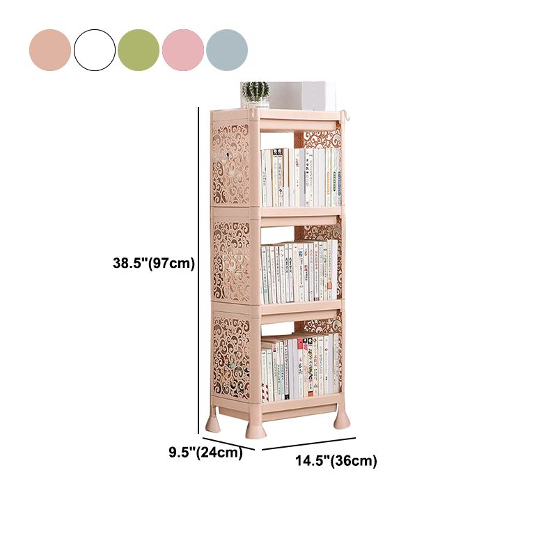 Contemporary Style Bookshelf Plastic Open Back Bookcase for Home Office