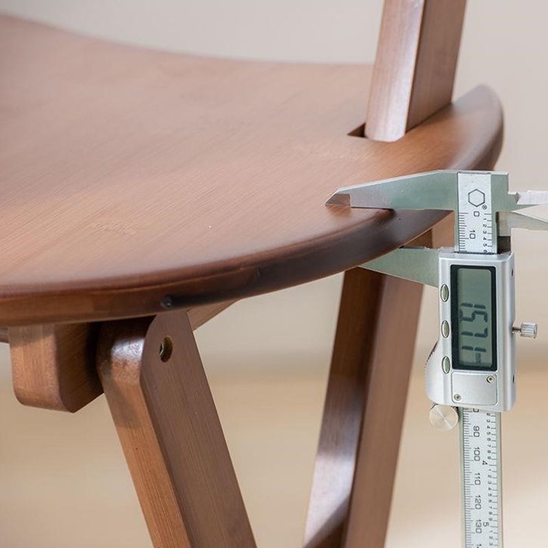 Armless Folding Counter Stool Modern Round Seat Bar Stool with Wooden Footrest