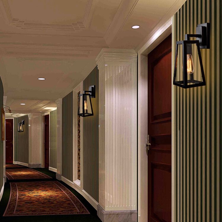 Éclairage de trapèzes industriel vintage Éclairage d'éclairage mural en verre transparent pour le salon