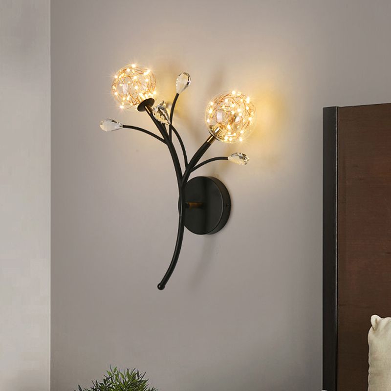 Glaskugelform Wand Licht moderner Stil 2 Lichter Wandhalterung Licht