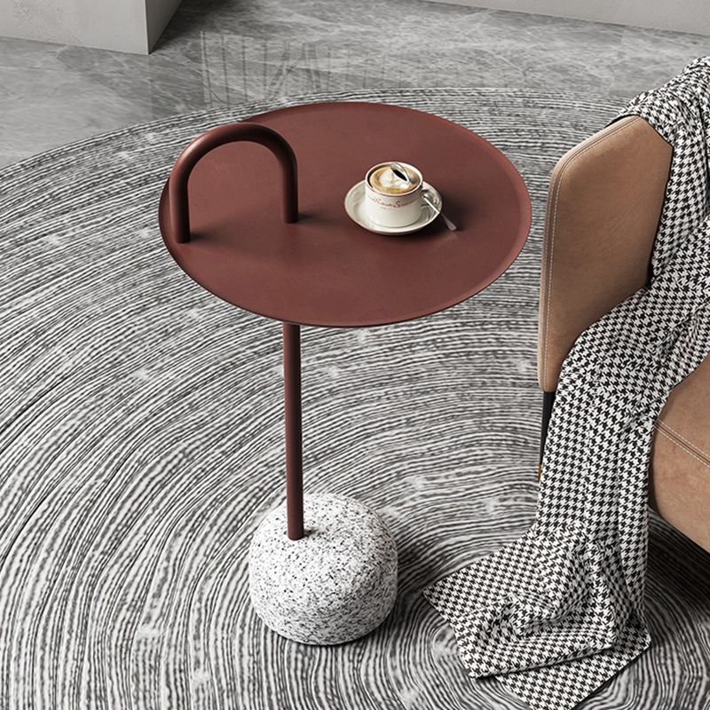 Mid-Century Iron Side End Table Pedestal Corner Table for Living Room