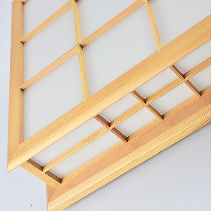 Luminaires encastrés carrés, lampe encastrée moderne beige avec abat-jour en acrylique